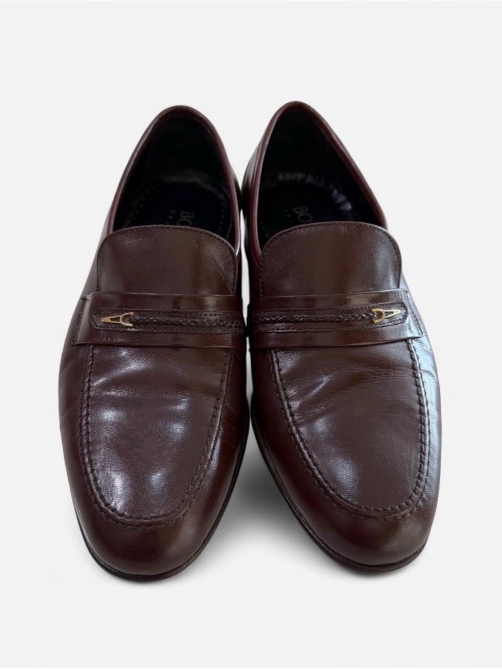 Bonette Calzature Classic Men's Leather Penny Loafers in Dark Brown. Sz 7.